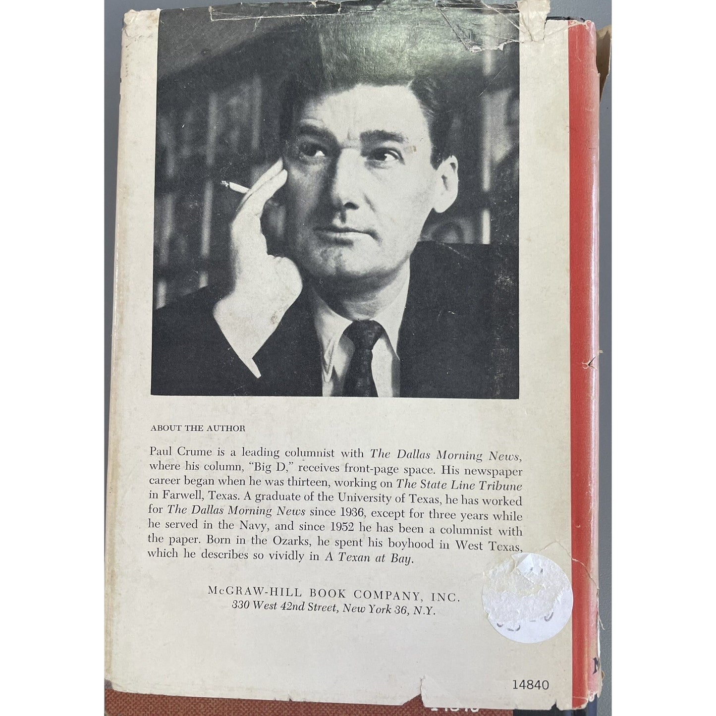 [Texana] Signed First Edition Paul Crume A Texan at Bay McGraw-Hill 1961
