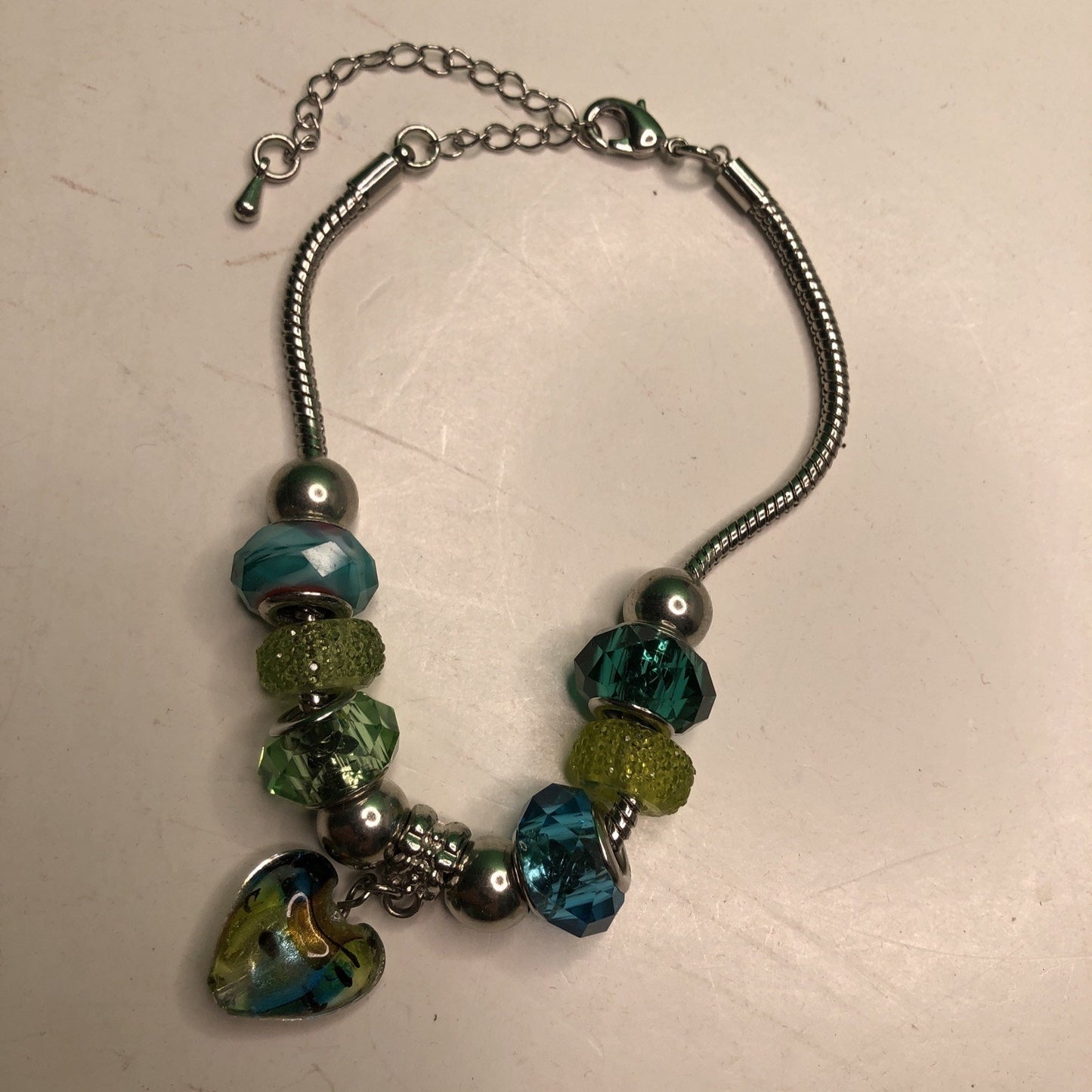 JCPenney Bracelet by Dazzling Designs Beads Heart Charm Gift Box