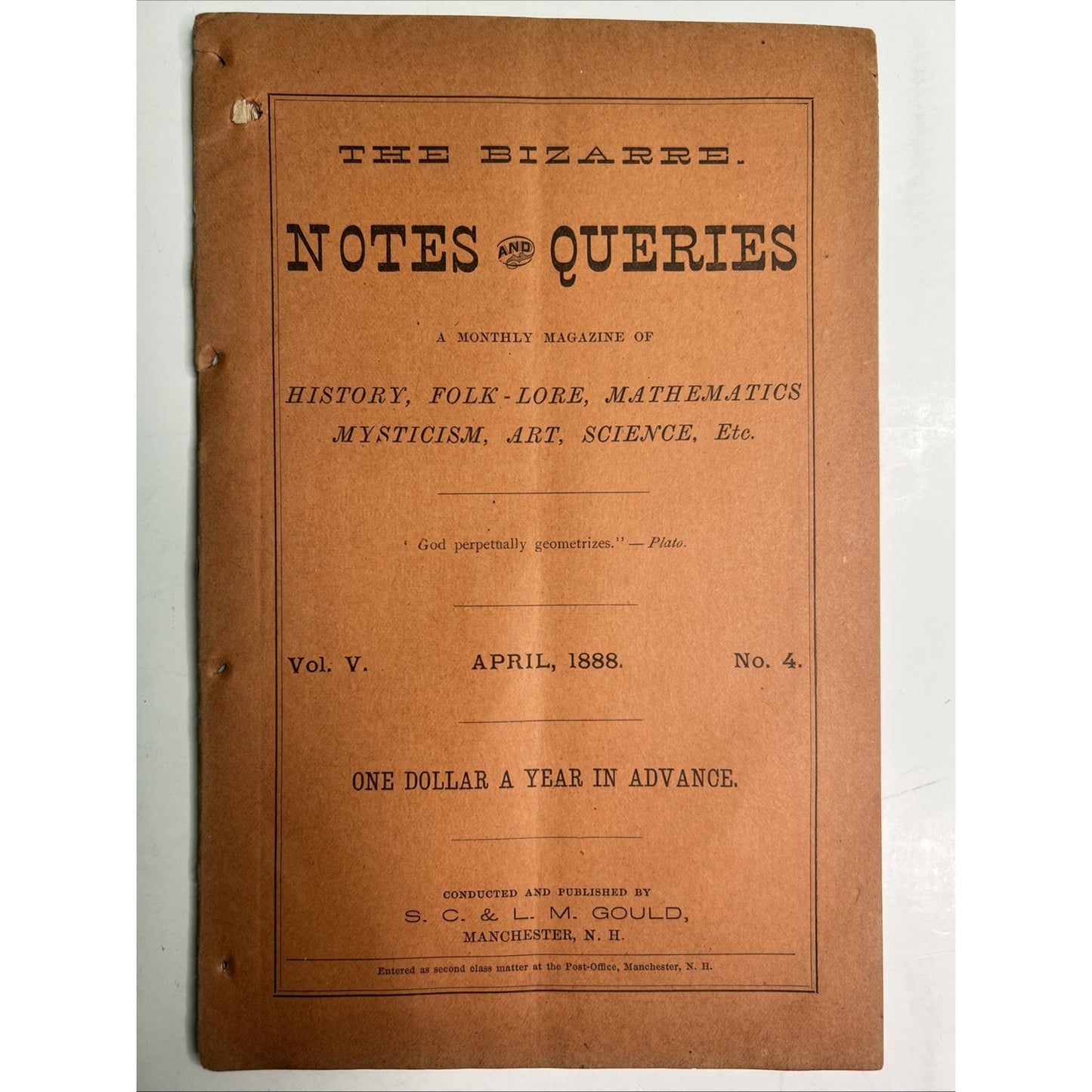 Lot Of 6 The Bizarre: Notes And Queries Magazine Vol. 5 Jan-July 1888 - OCCULT