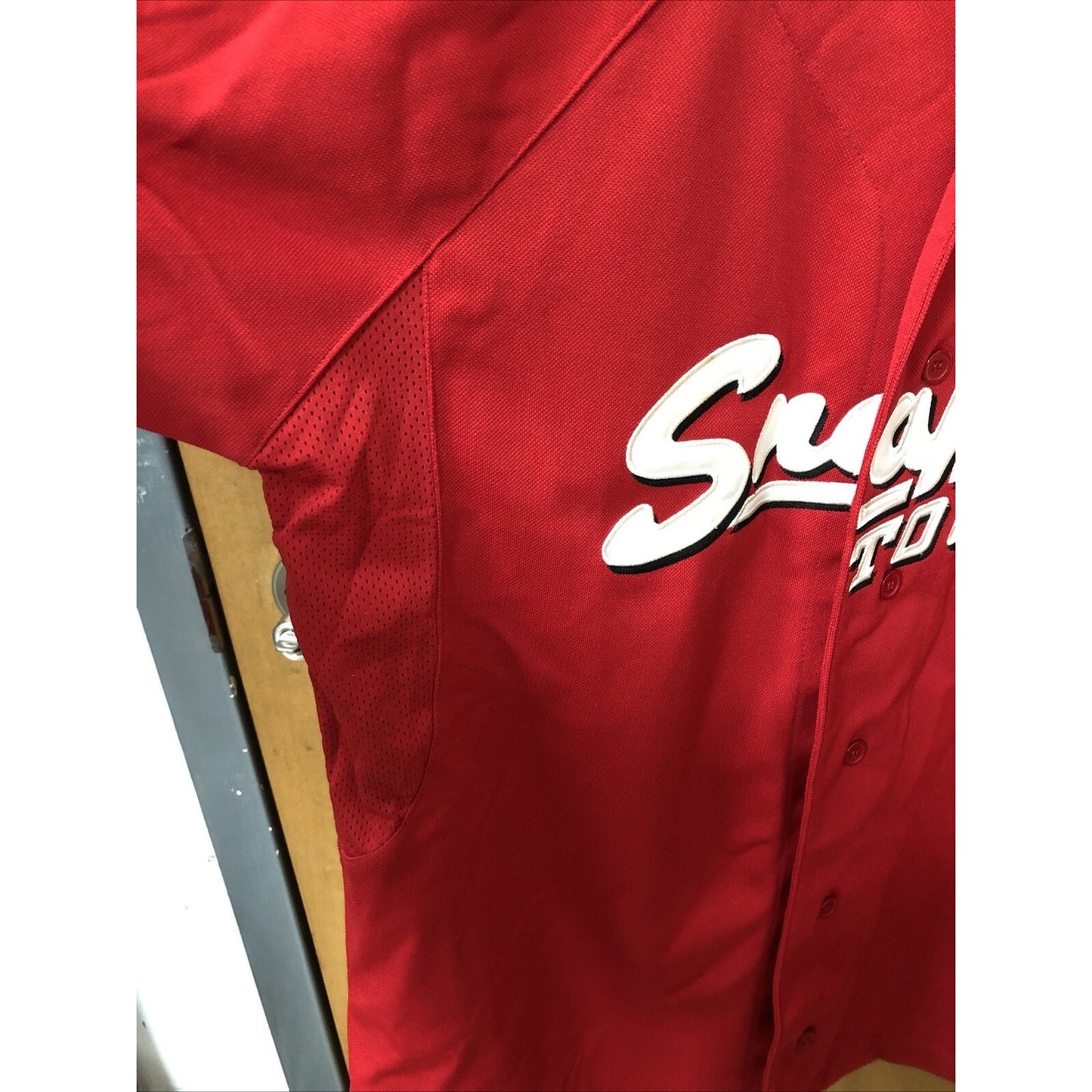 Vintage Snap On Tools Baseball Jersey Red Men's Size L Collectible Button Front