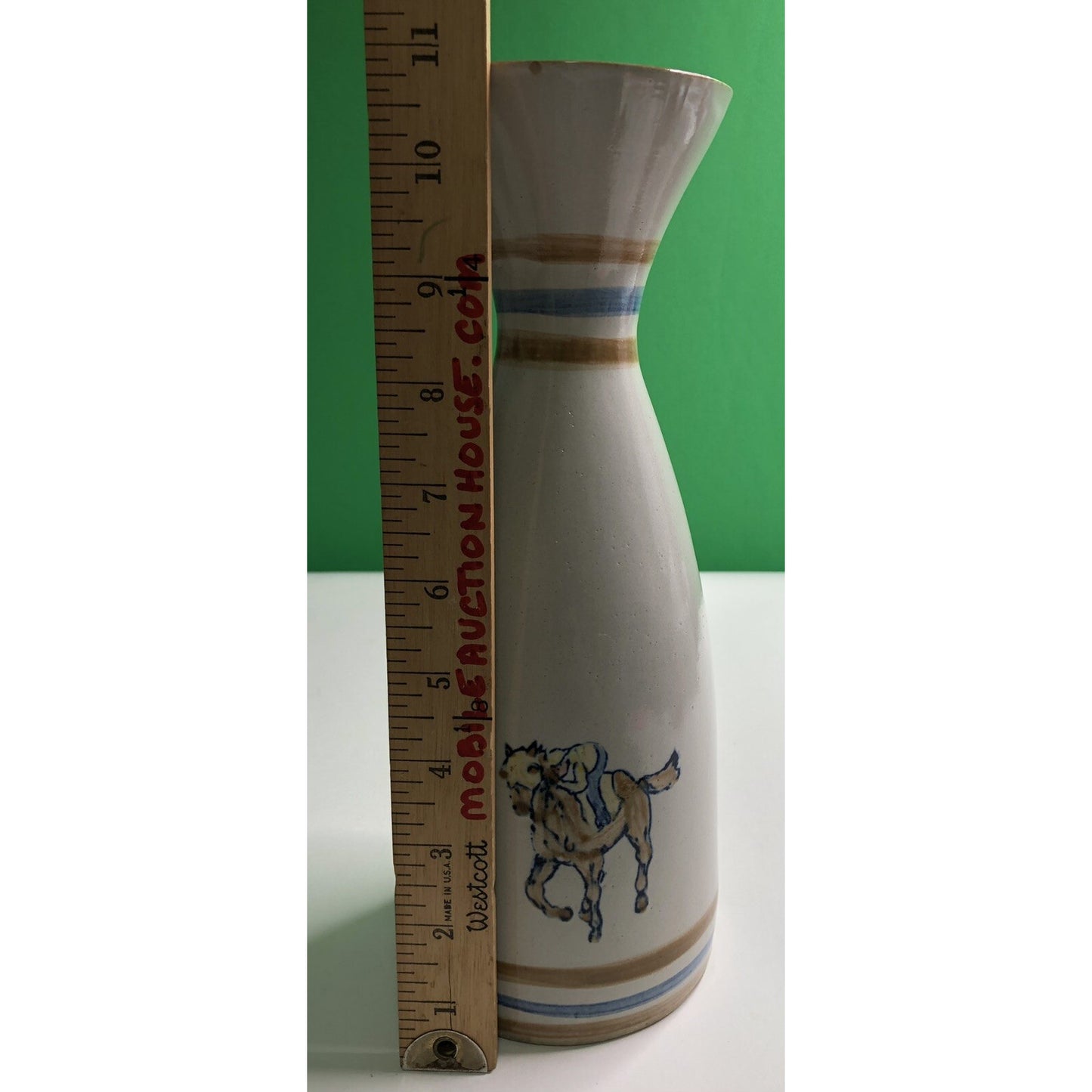 Vintage LOUISVILLE STONEWARE Made In KENTUCKY Derby DECANTER Carafe & 4 CUPS SET
