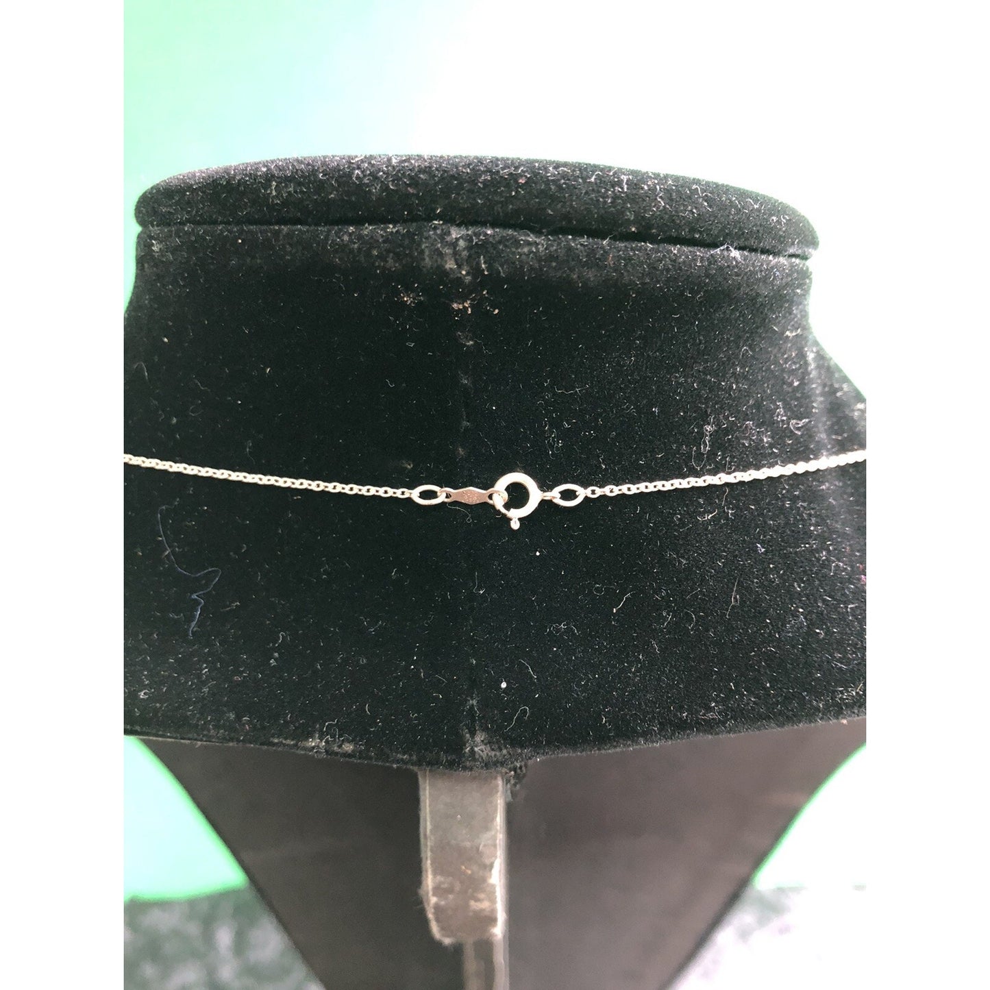 Vintage Sterling Silver & Bezel Set Rhinestone Retro Choker Necklace 17”
