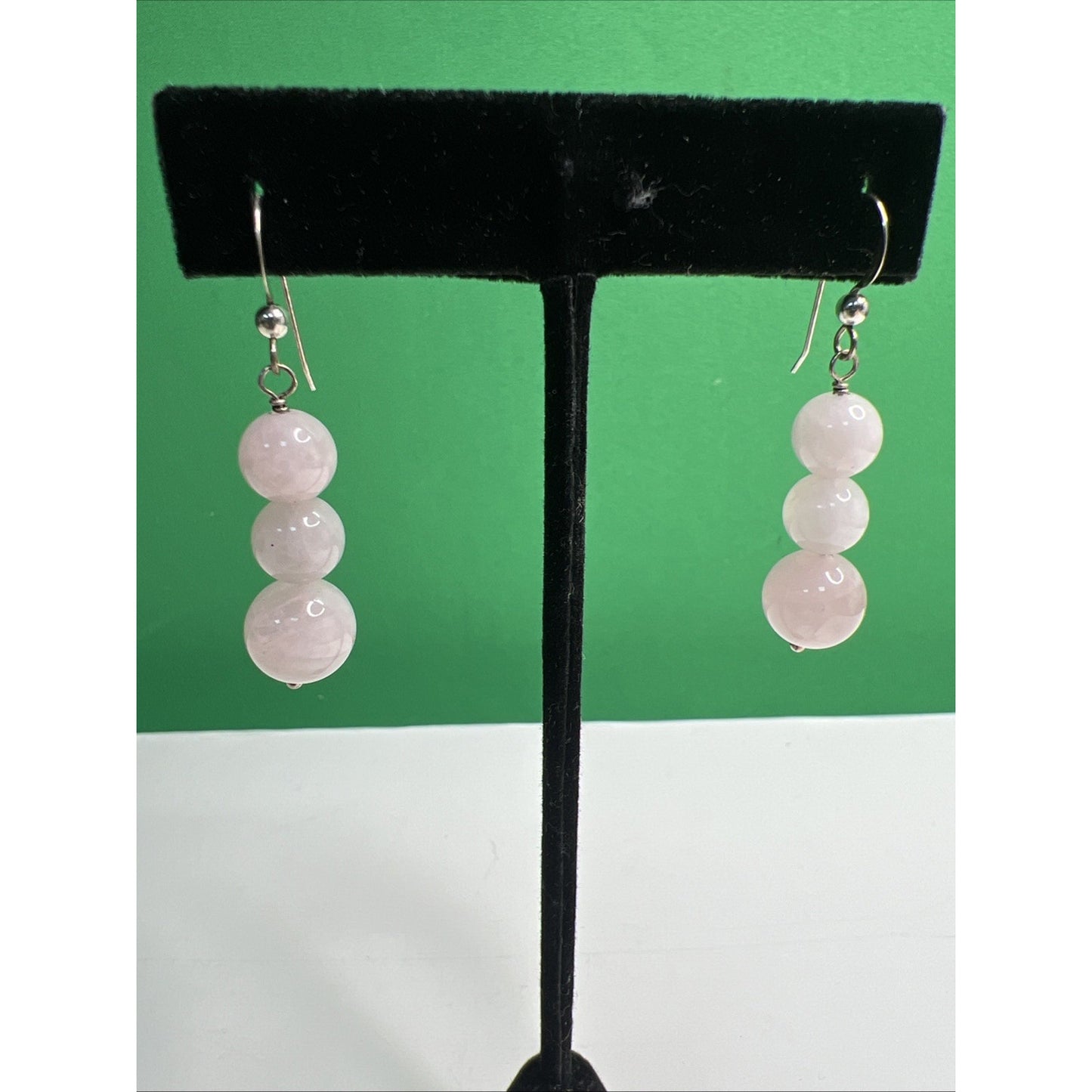 Rose Quartz Graduated Gemstone Drop Dangle Earrings French Wire Jewelry Gift