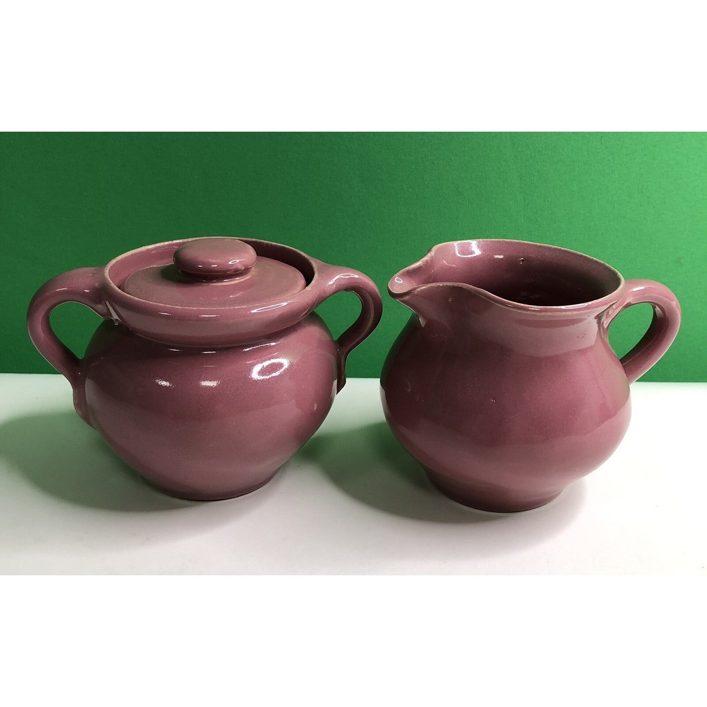 Early Antique CORNELISON POTTERY Bybee Kentucky SUGAR & CREAMER SET Hand Made