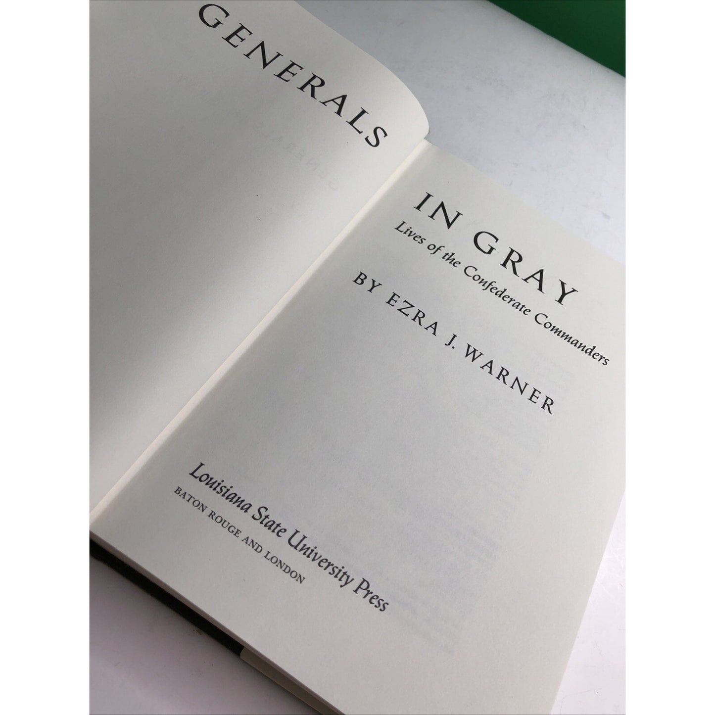 Ezra J. Warner GENERALS IN GRAY Lives of the Confederate Commanders 1997 Print