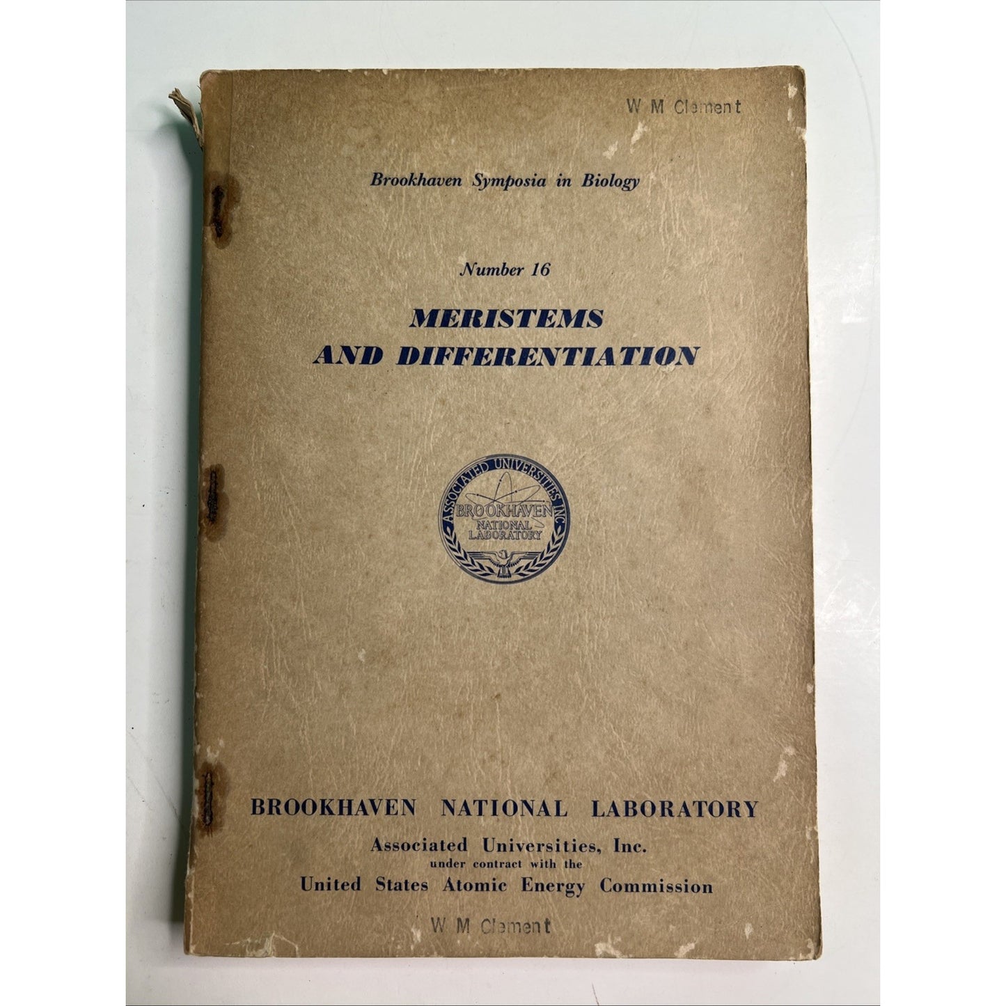 1963 Symposium In Biology Number 16 Meristems And Differentiation PB