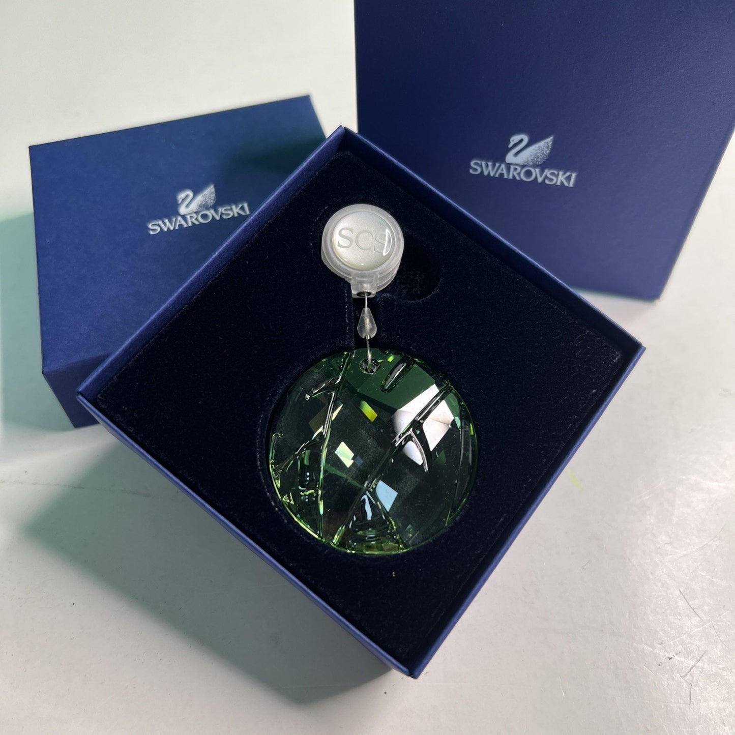 Swarovski Crystal Window Gem Ornament SCS Green Bamboo 905542 2008 New Member