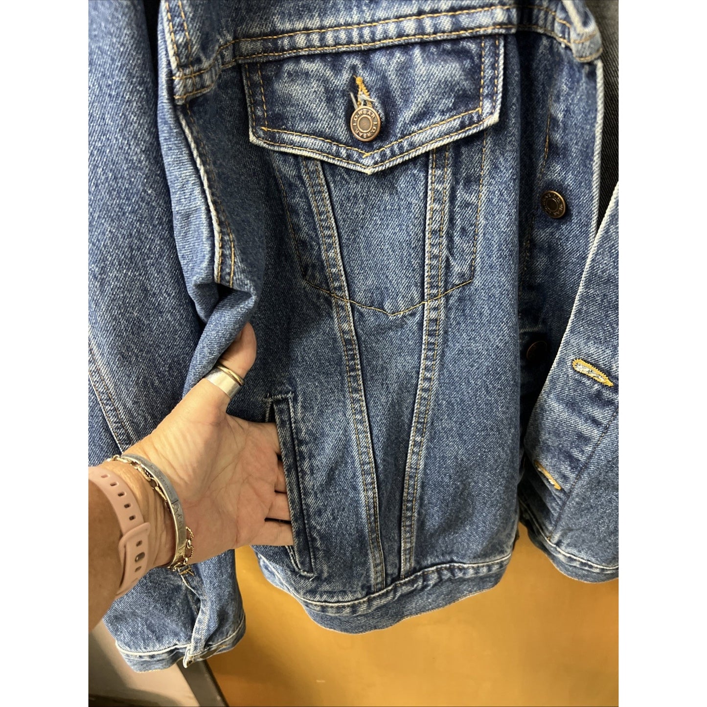 ID Brand Denim Jacket XL With Embroidered Independent Jewelers Organization Logo