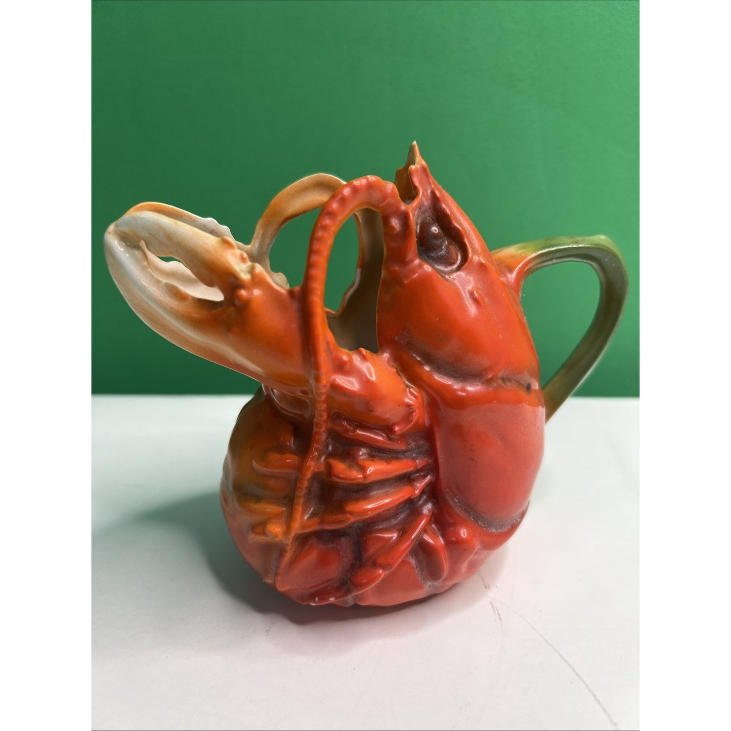 Antique Royal Bayreuth Lobster Butter Pitcher Creamer Porcelain Bavaria 4" Tall