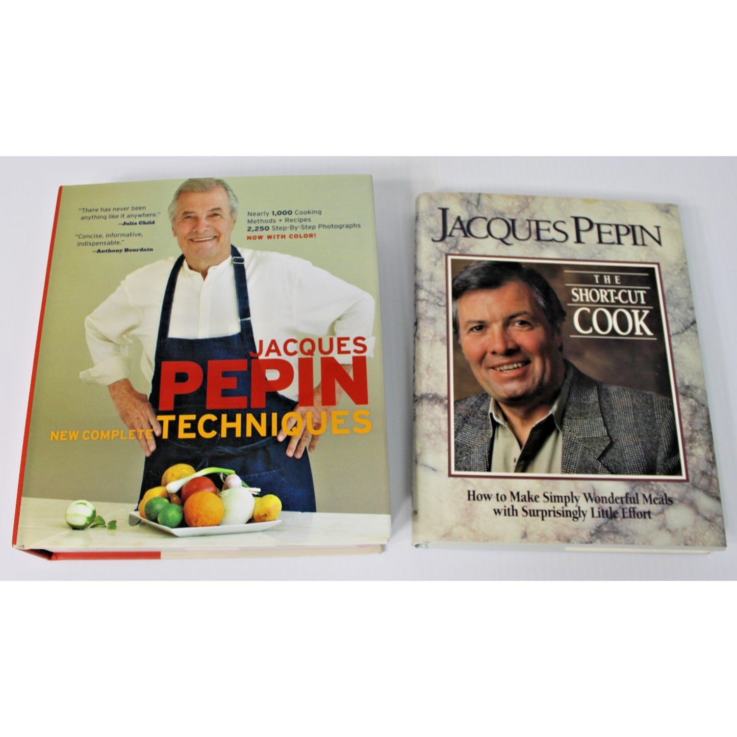 Jacques Pepin: New Complete Techniques and The Short-Cut Cook, HC/DJ, Like New!