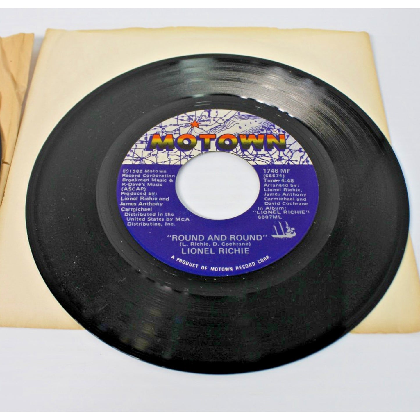 Lionel Richie- Two 7" 45 RPM Motown Records- Stuck On You, Round and Round- EX!