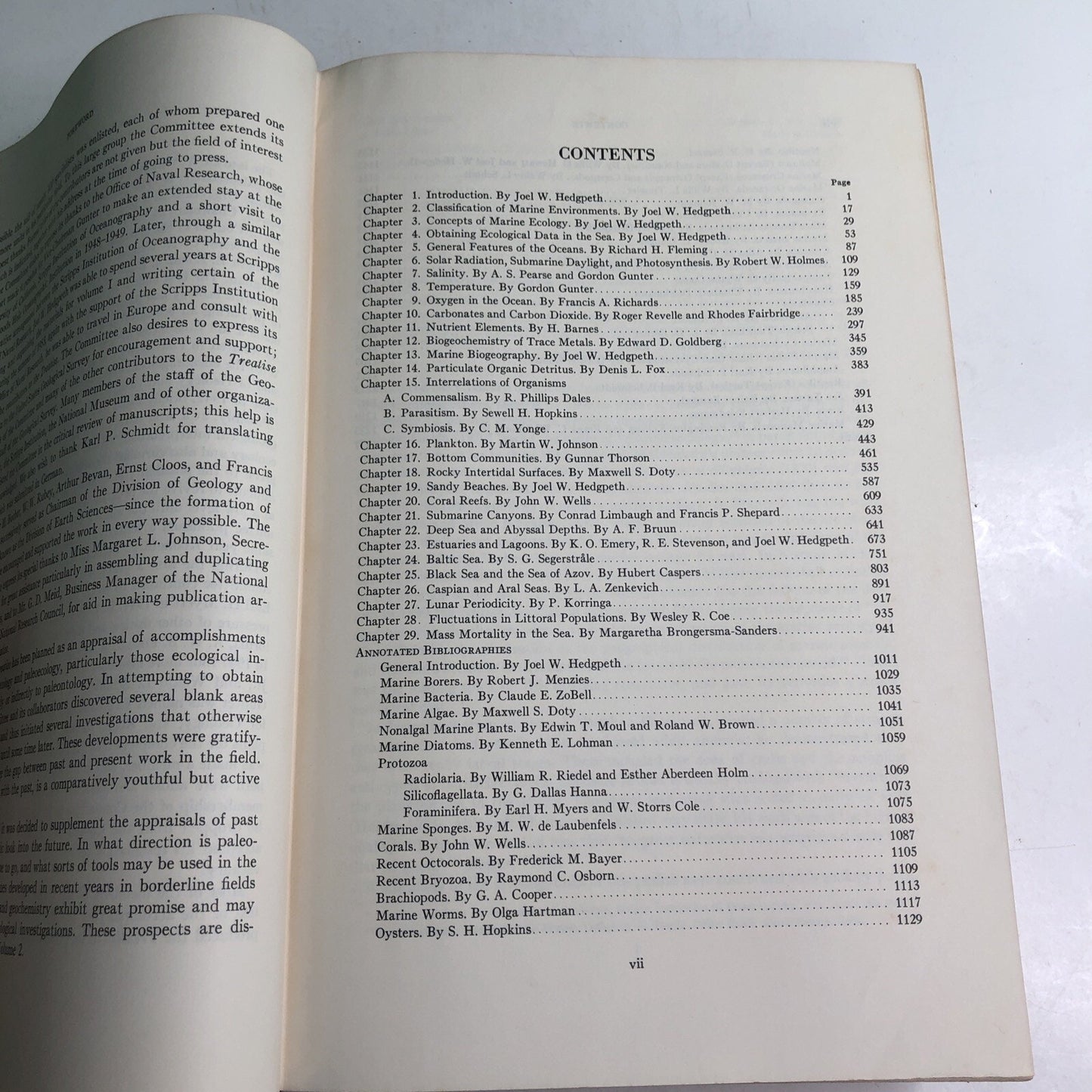 1957 Treatise Marine Ecology Paleoecology Vol. 1 Illus. Maps Geological Society