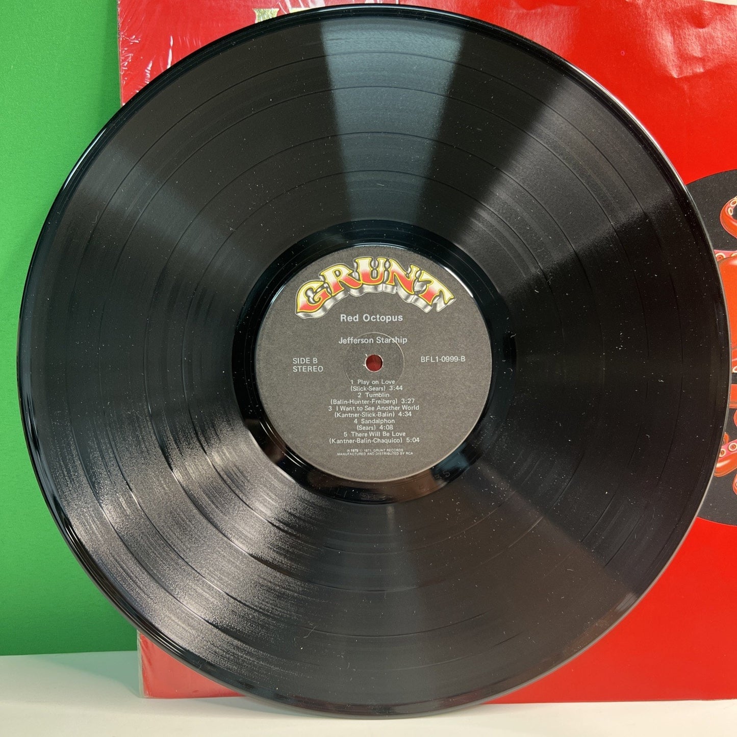 1975 Jefferson Starship Red Octopus LP Record Album Hype Sticker Grace Slick