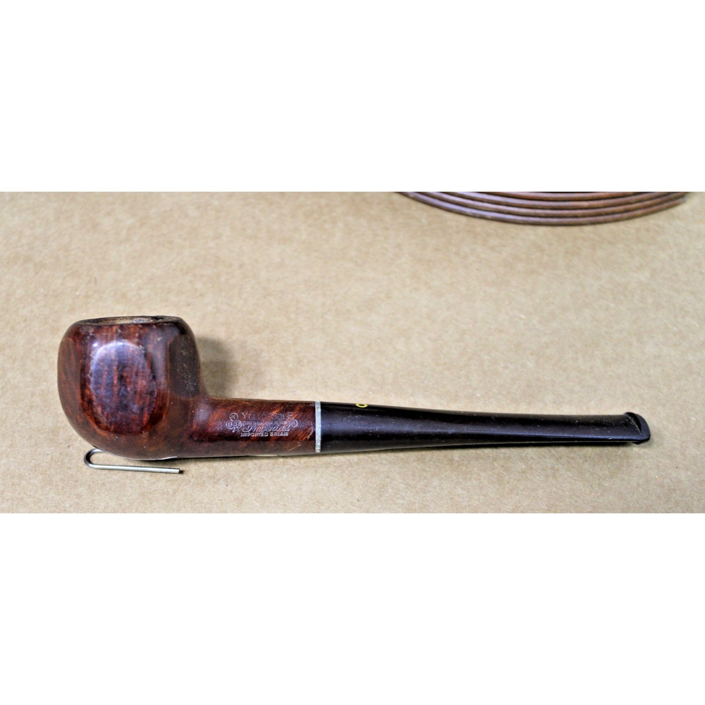 Vintage Pipe Rack + 3 Pipes, GBD London, Yello Bole, Mid-Century Bakelite Stem