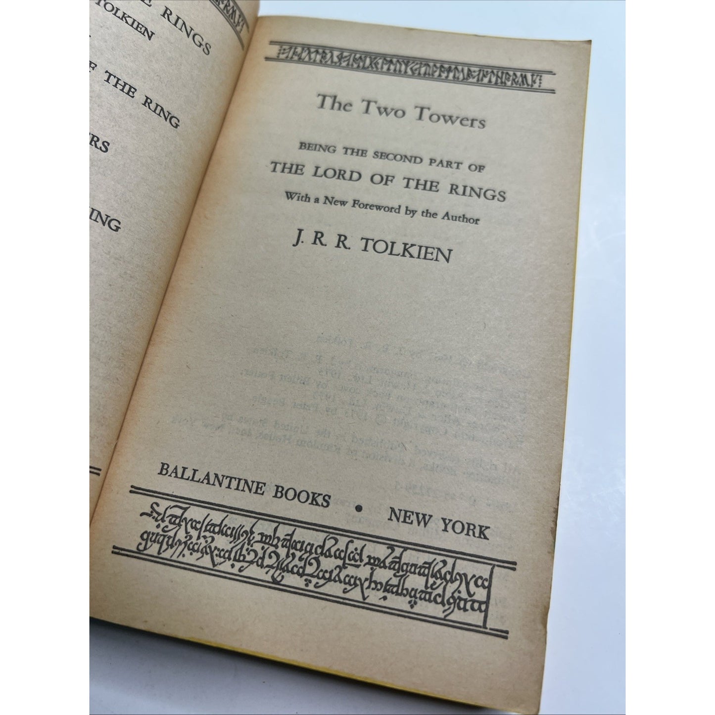 The Two Towers J.R.R. Tolkien Ballantine Fantasy 1978 PB Lord Of The Rings