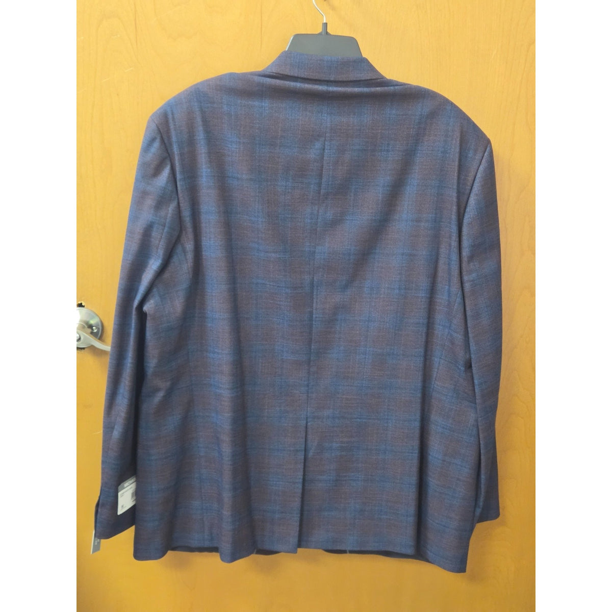 NWT Michael Kors Kent Sport Coat 48R Blue Burgundy Plaid Classic Fit Blazer