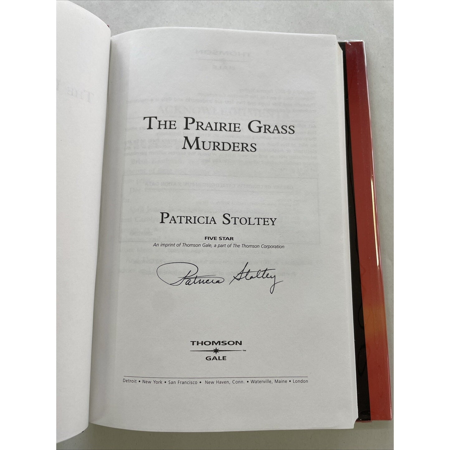 The Prairie Grass Murders by Patricia Stoltey SIGNED BY AUTHOR First Edition