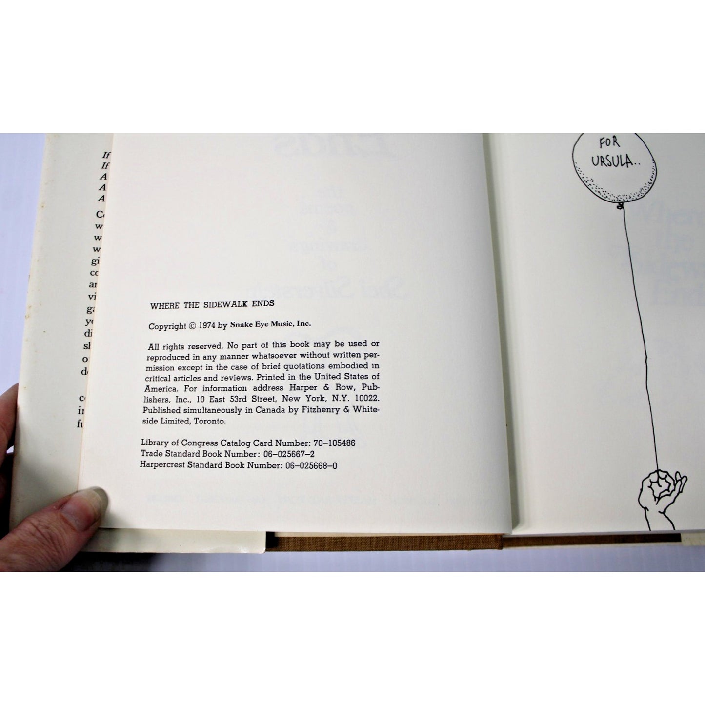 Shel Silverstein: Where the Sidewalk Ends, 1974 First Edition, November Printing