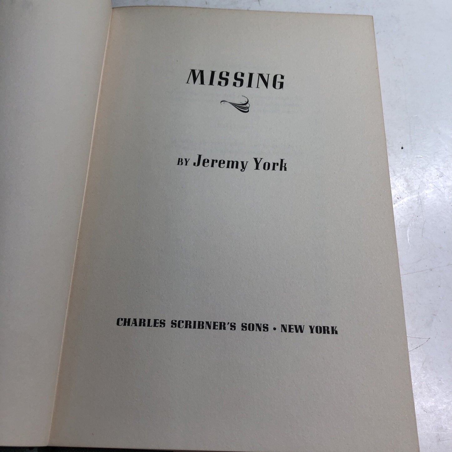 Jeremy York MISSING 1st Edition 1959 Hardcover Dust Jacket