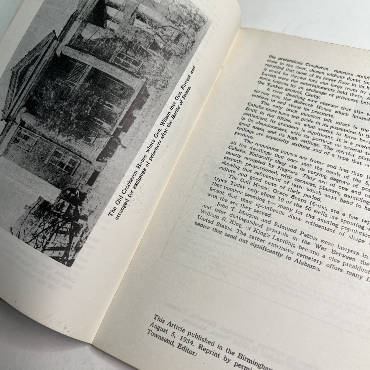 A Glance At Old Cahawba, Alabama’s Early Capital by Bert Neville Selma 1961 3rd