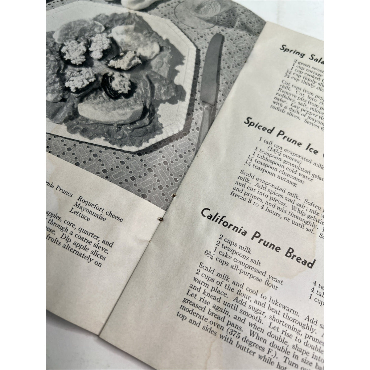 Vintage Advertising Recipe Booklet Prunes Add Variety United Prune Growers CA