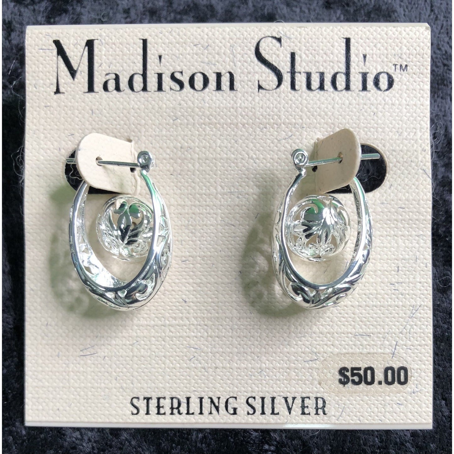 Two Pair Madison Studio Sterling Silver Post Earrings Hoops AND Studs