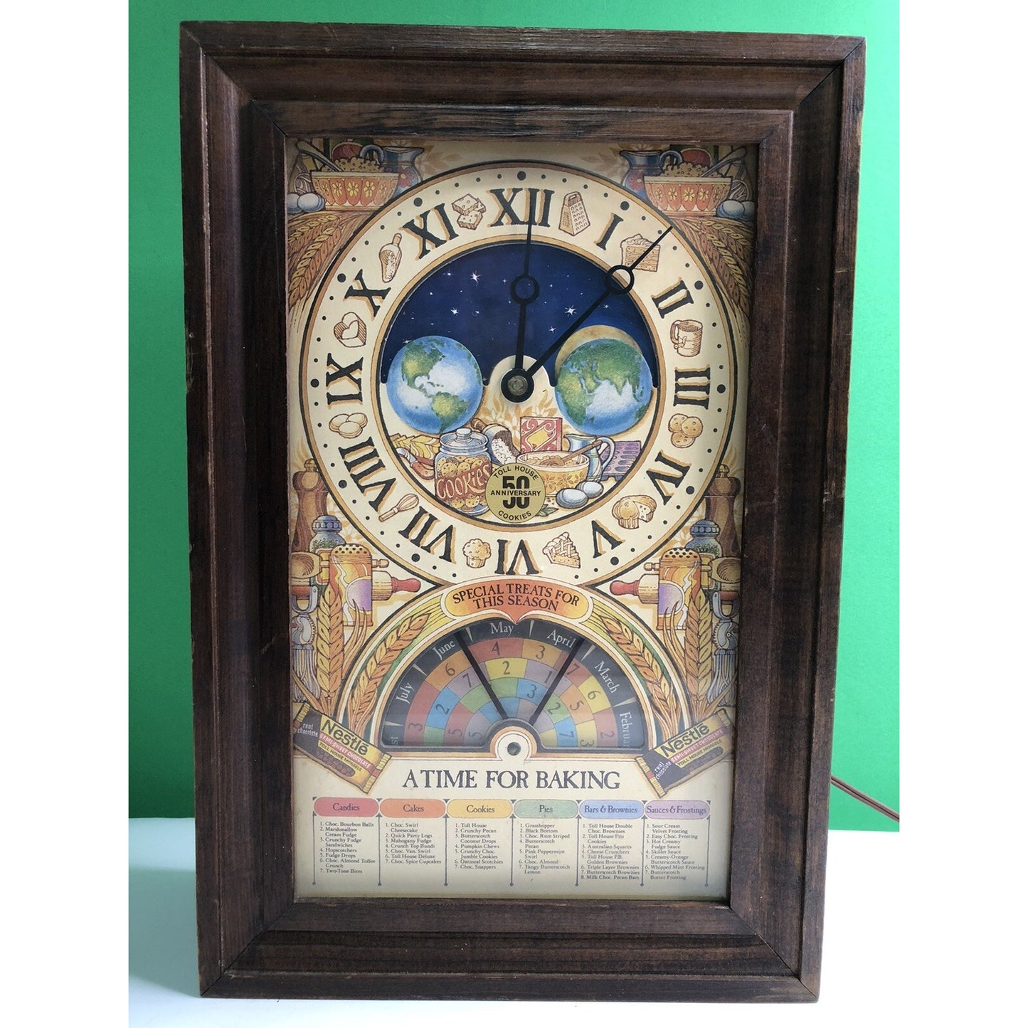 1979 Nestle 50th Anniversary A Time for Baking CLOCK Toll House Cookies WORKS!