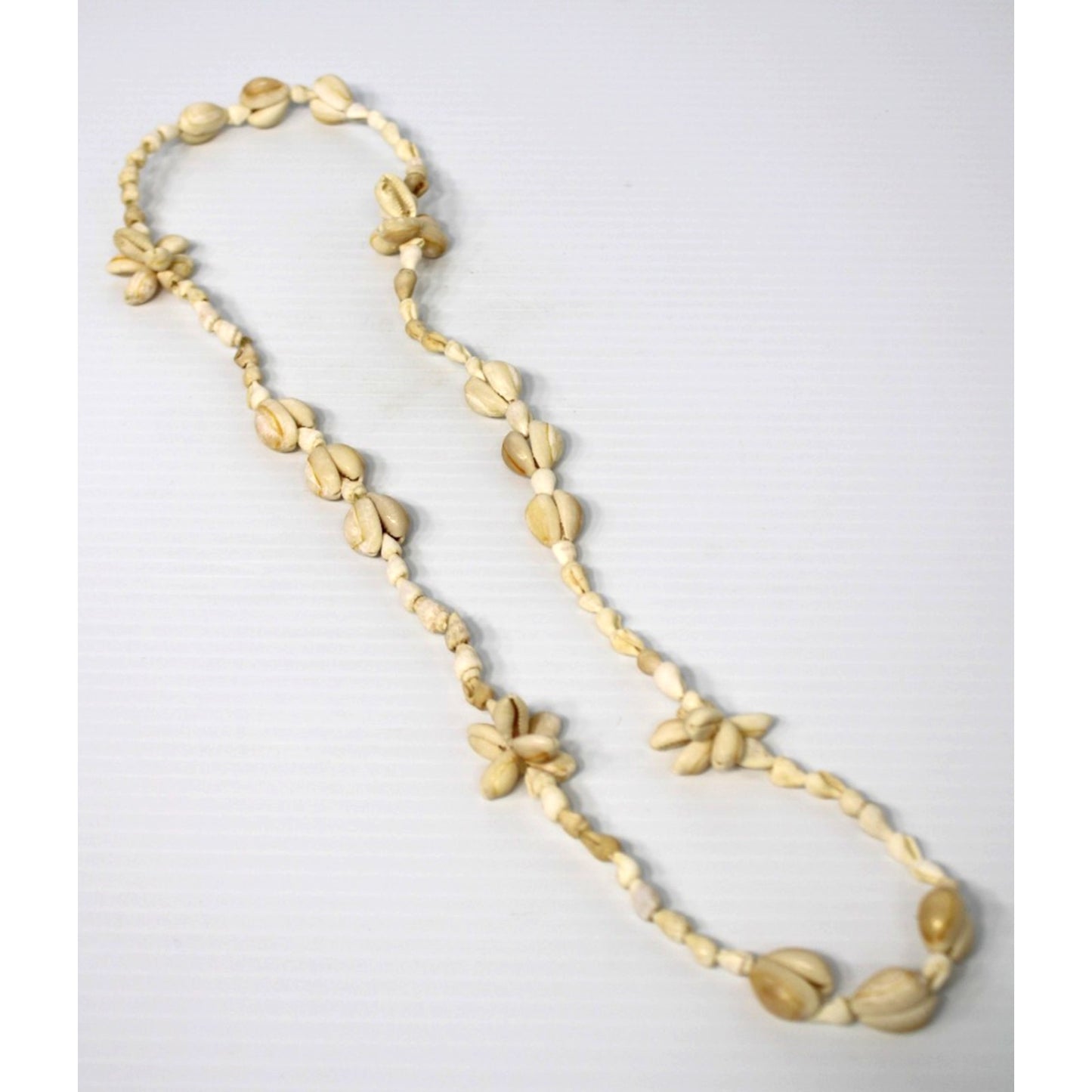 Vintage Hawaiian Cowrie Shell Necklace, 30" Boho Coastal Cowgirl