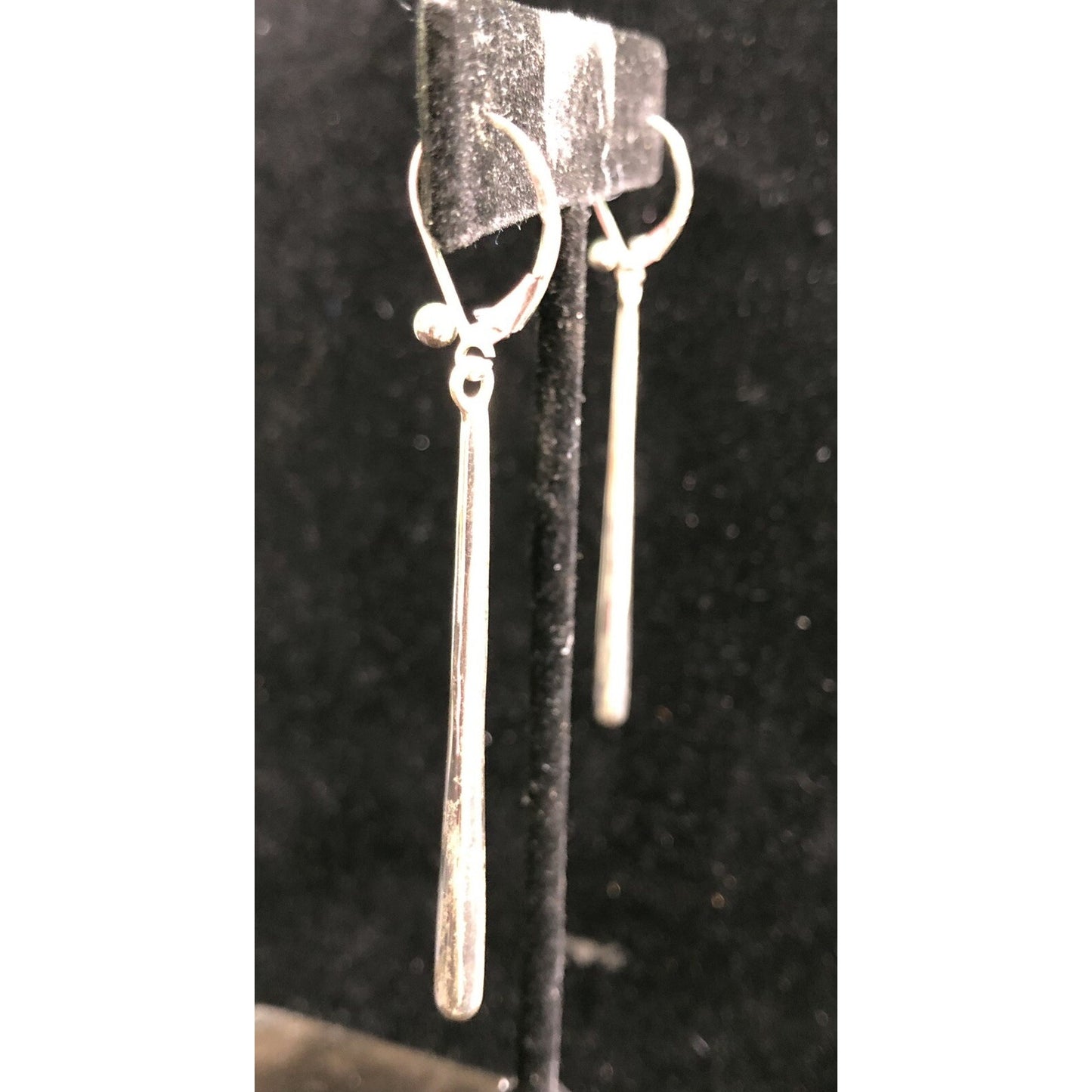Vintage Sterling Silver .925 Drop Dangle Earrings Retro Cool Style Lever Back