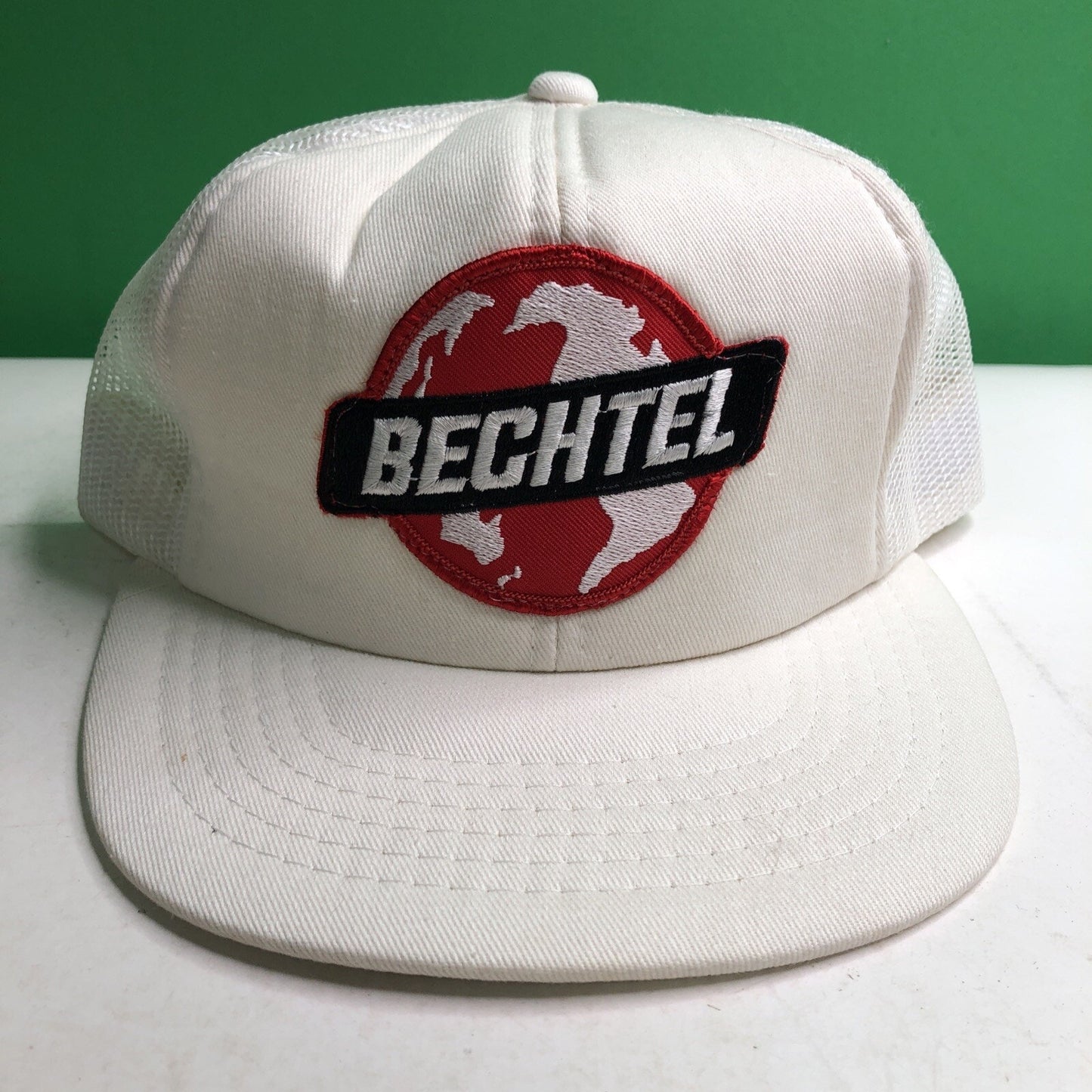 Vintage BECHTEL TRUCKER HAT Snapback OS Embroidered 1970-80