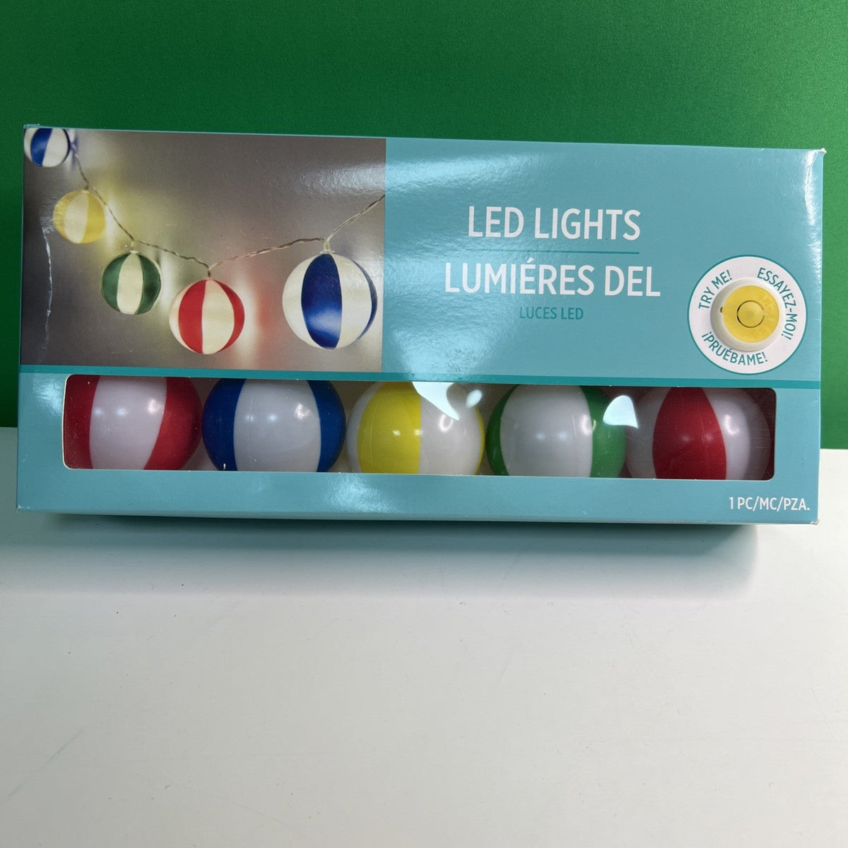 NEW - 10 LED Decorative Lights Battery Operated 5.7' Long 2 AA Batteries Needed