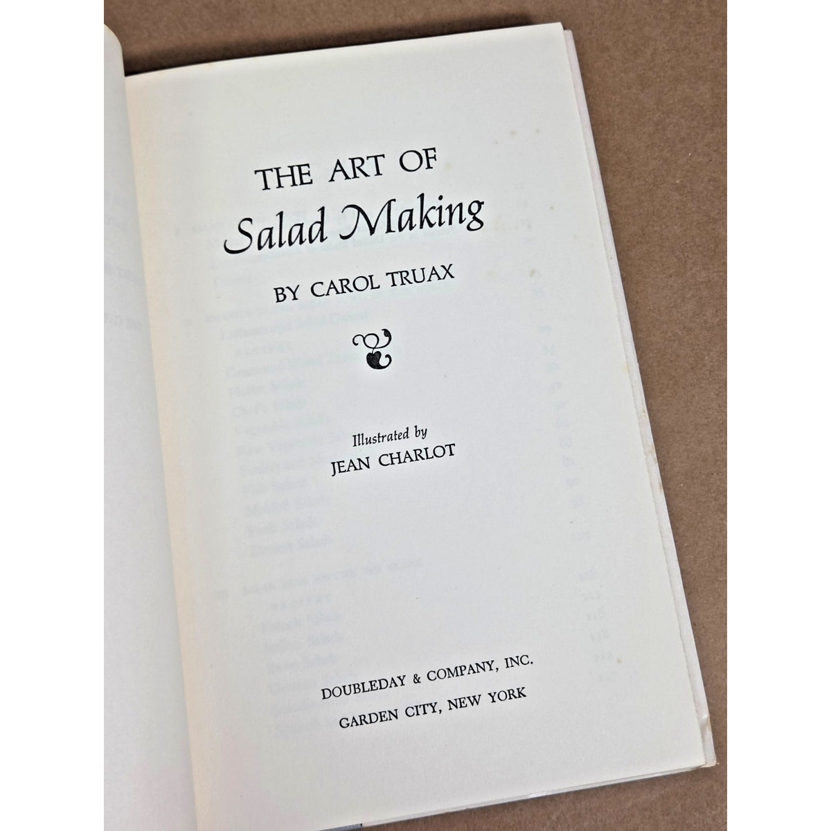 The Art of Salad Making Carol Truax Vtg 1968 Hardcover DJ Cookbook Recipes 1960s