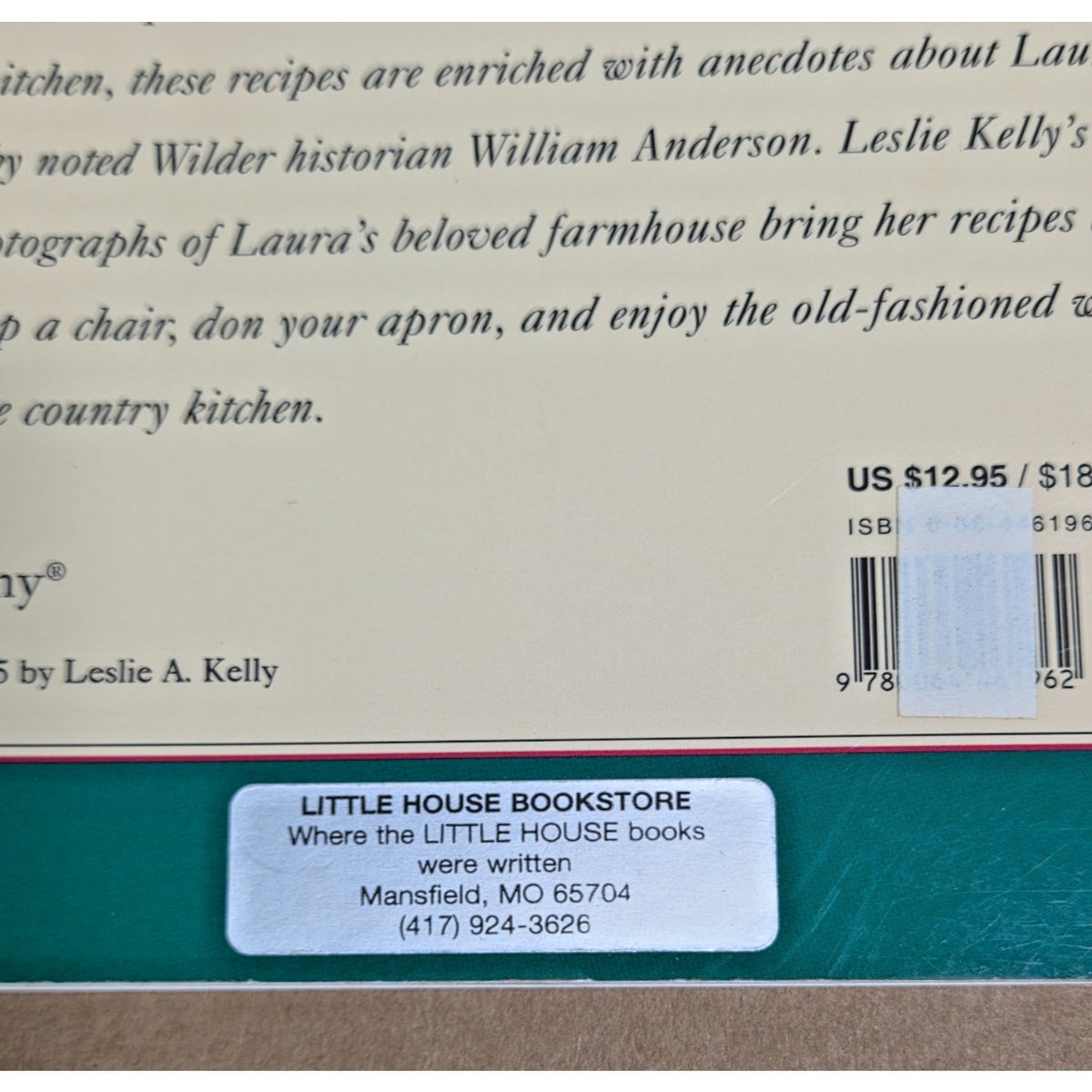 Vintage Laura Ingalls Wilder Country Cookbook - Over 70 Recipes- Like New!