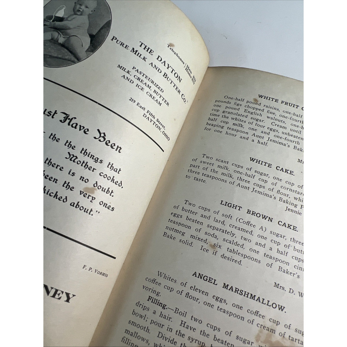 1906 Cookbook New Kitchen Echoes Ladies Aid Society Dayton Ohio HC Advertising