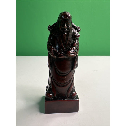 Vintage Chinese Chess King Replacement Piece Dark Red Soapstone