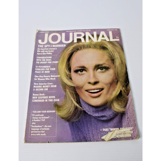 1968 February Ladies' Home Journal- Faye Dunaway, Vtg Ads, Psychedelic Exercises