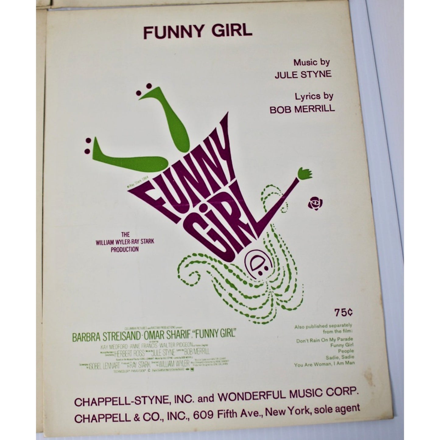 6 Pc. Vintage Broadway Sheet Music- Sondheim, Rodgers, Merrill, Bernstein, Styne