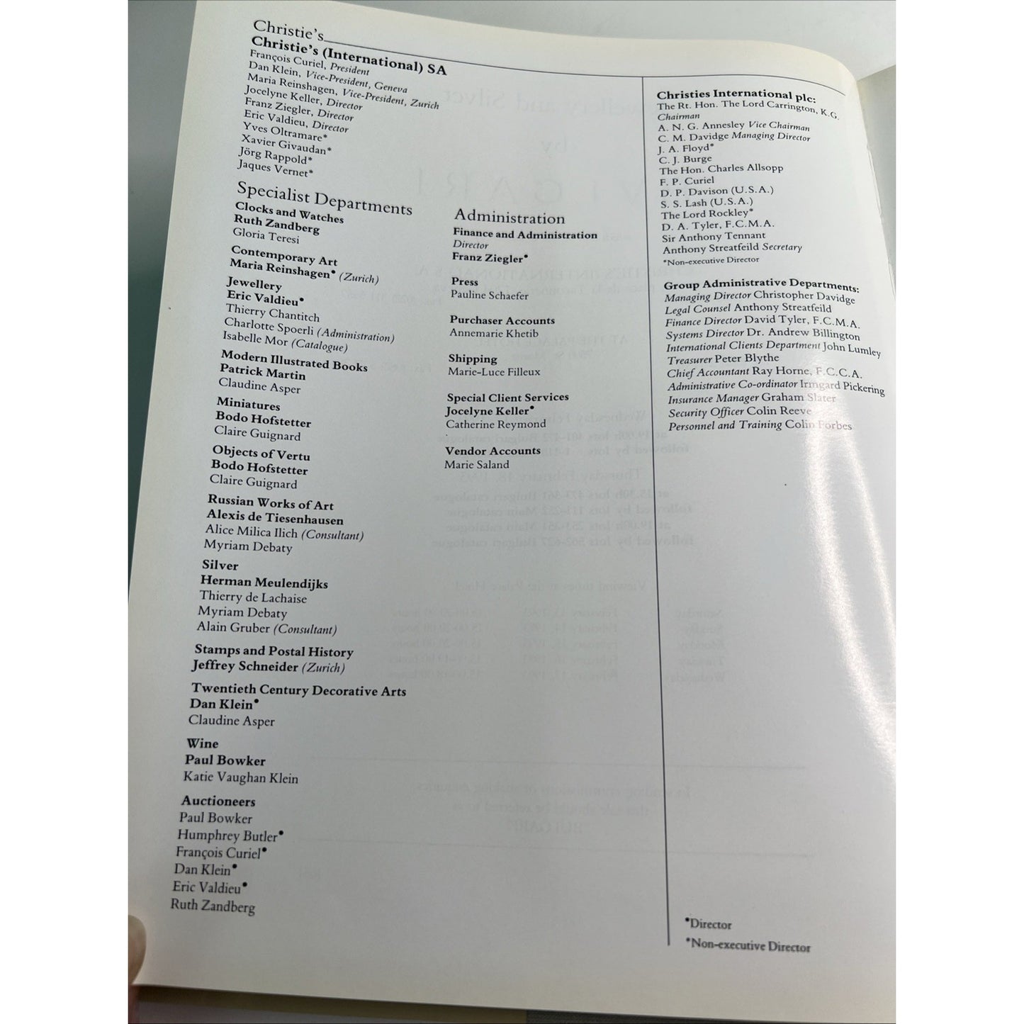 Jewellry and Silver by Bvlgari Christies Auction Catalog St. Moritz Feb 1993