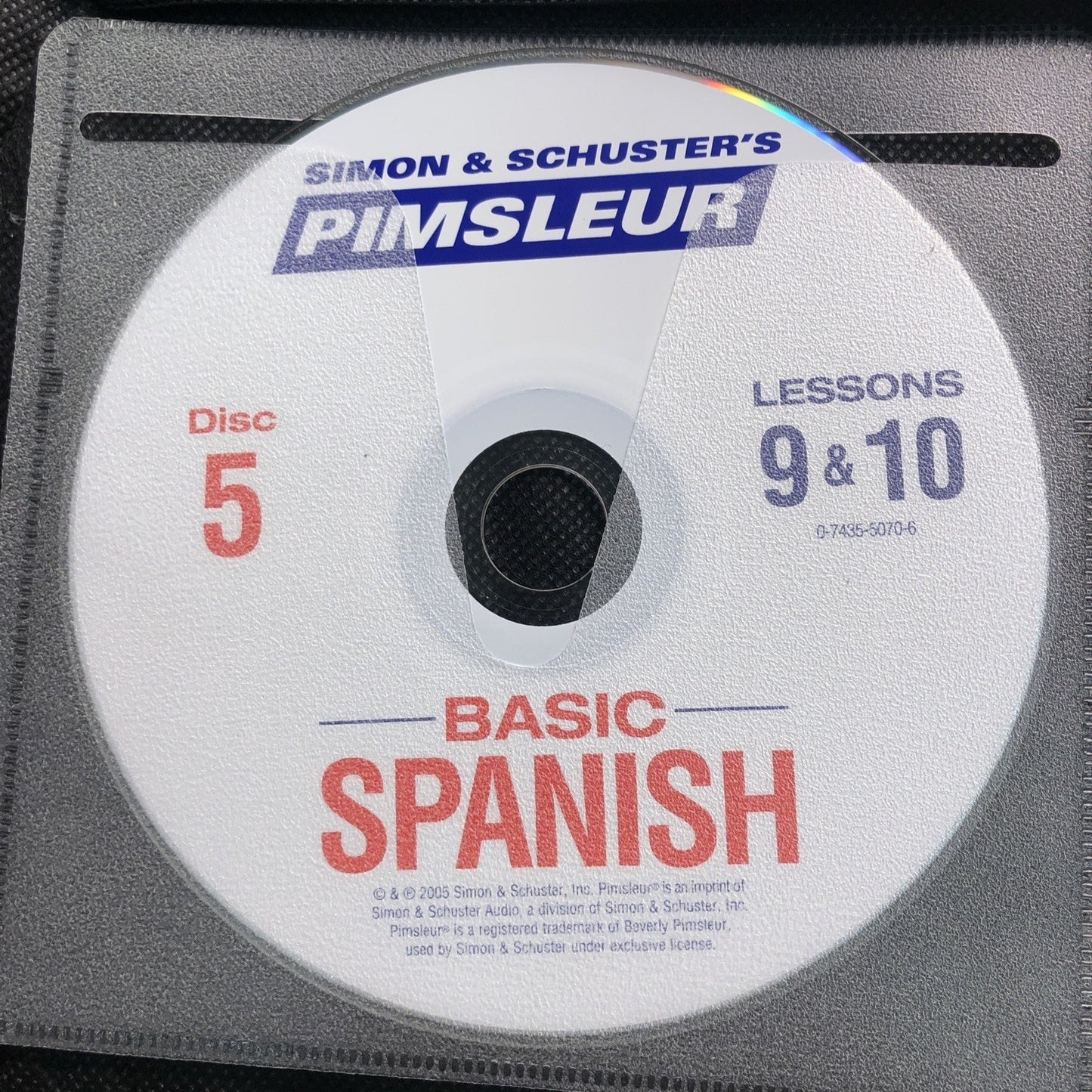 Pimsleur Basic Spanish Language 10 Lesson Audio CD With Case 5 Disc Set