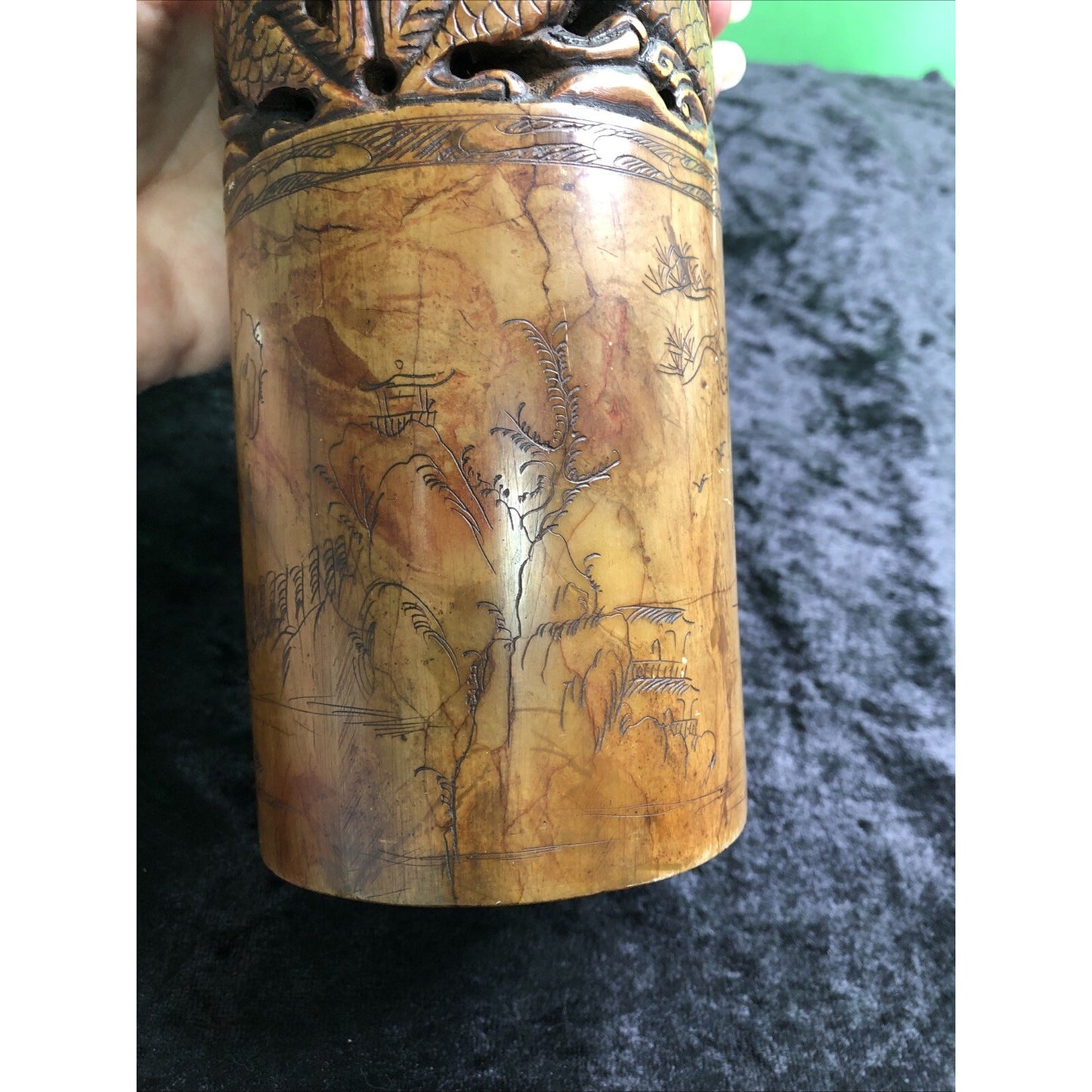 Chinese Hand Engraved Stone Paper Weight