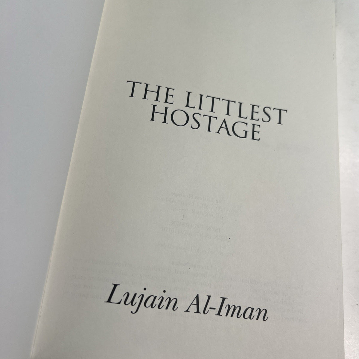 2017 PB The Littlest Hostage by Lujain Al-Iman Saudi Arabia Politics