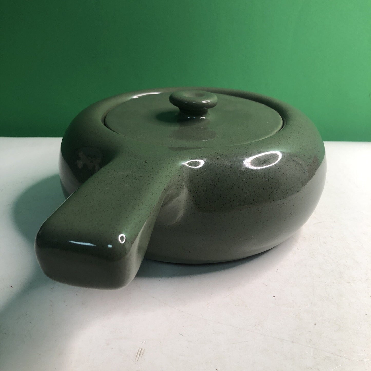 Russel Wright Bean Pot MCM Retro Green Steubenville Casserole Kitchen Decor 2 Qt