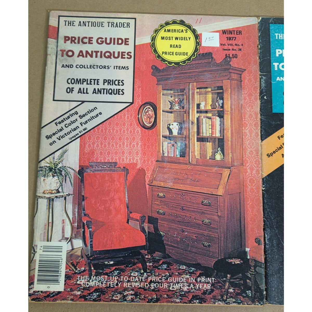 5 Vintage The Antique Trader Price Guide to Antiques Magazine Lot 1973-1980