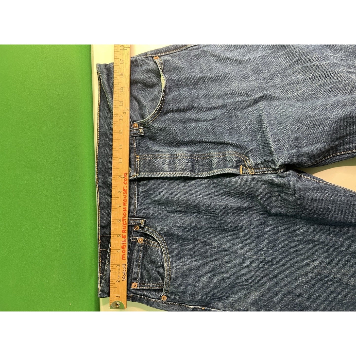 Levis Original 501 Button Fly Straight Leg Blue Denim Jeans Mens 36x34