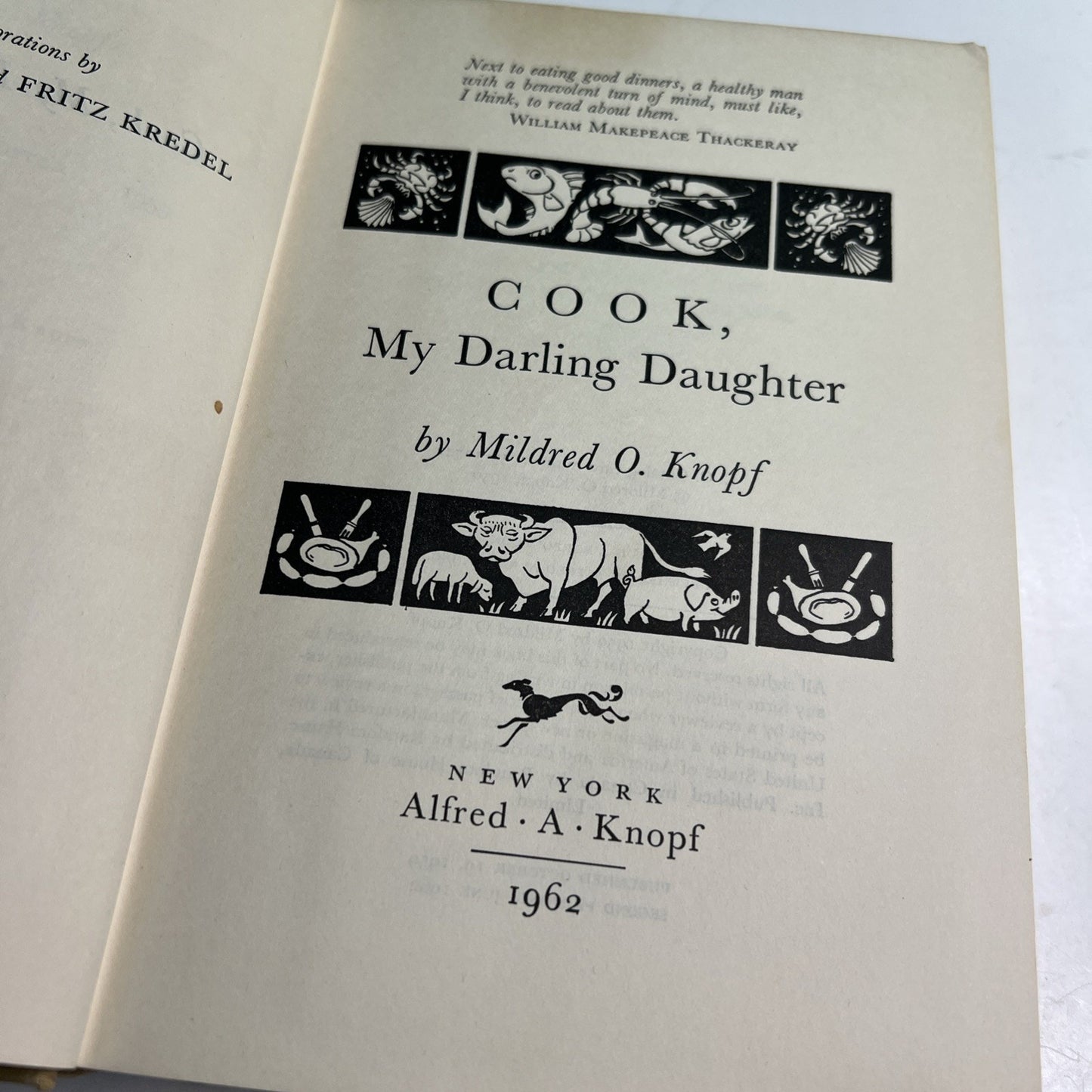 Cook, My Darling Daughter Cookbook by Mildred O. Knopf 2nd Printing 1962 HC