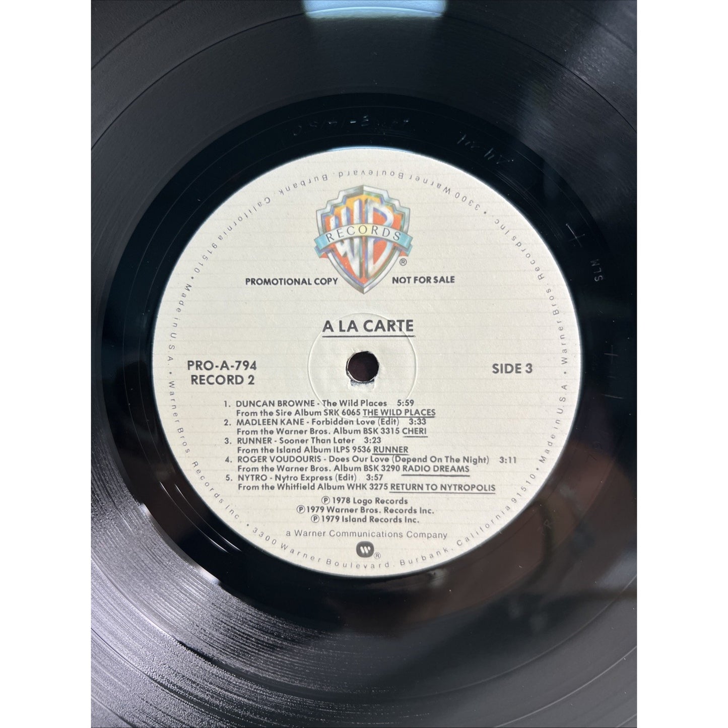 A La Carte 1979 Warner PROMO 2 LP B-52's Robert Palmer Mavis Staples GATEFOLD