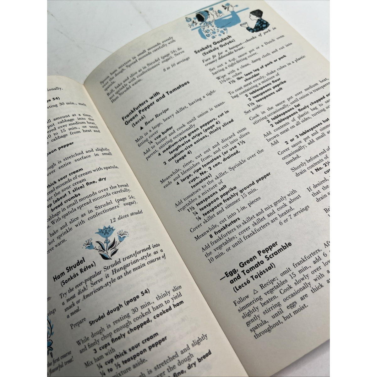 The Hungarian Cookbook European Cuisine Recipes Illustrated Paperback Book 1955