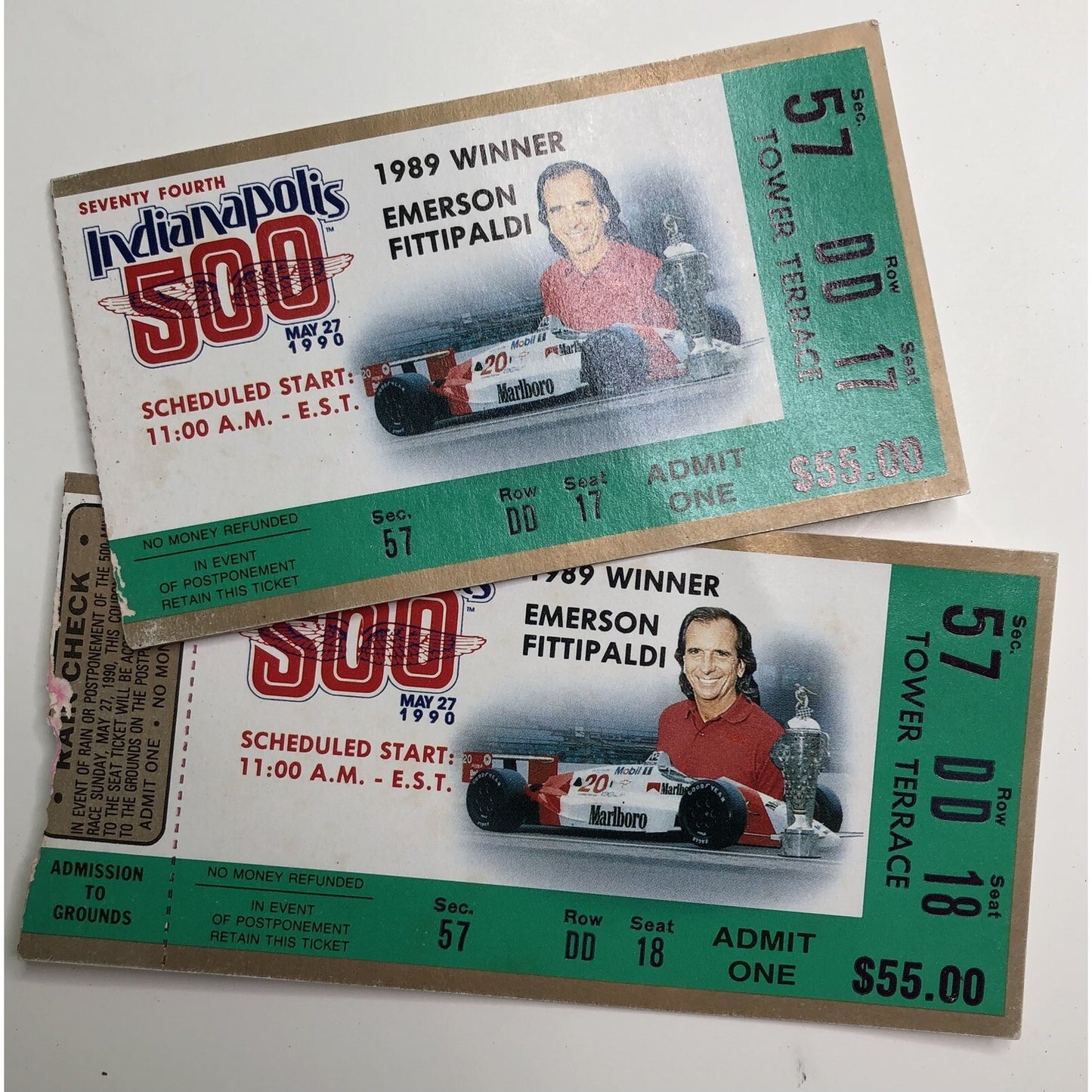 1990 74th Annual Indianapolis 500 Official Program And Tickets