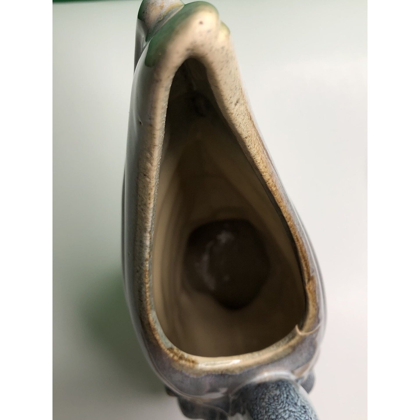 Haegar Royal Hickman SWAN VASE #492 USA Gorgeous Glaze Blue & Brown Hues 17”
