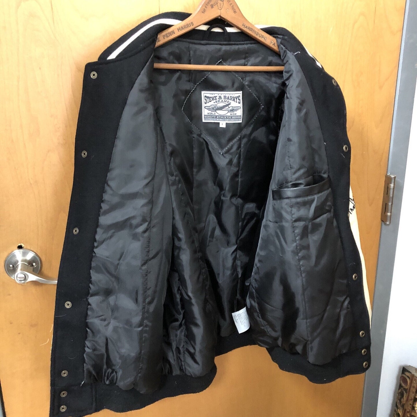 Steve & Barrys Hot Rod Cafe V Eights Rare Bomber Varsity Jacket Men’s L Black